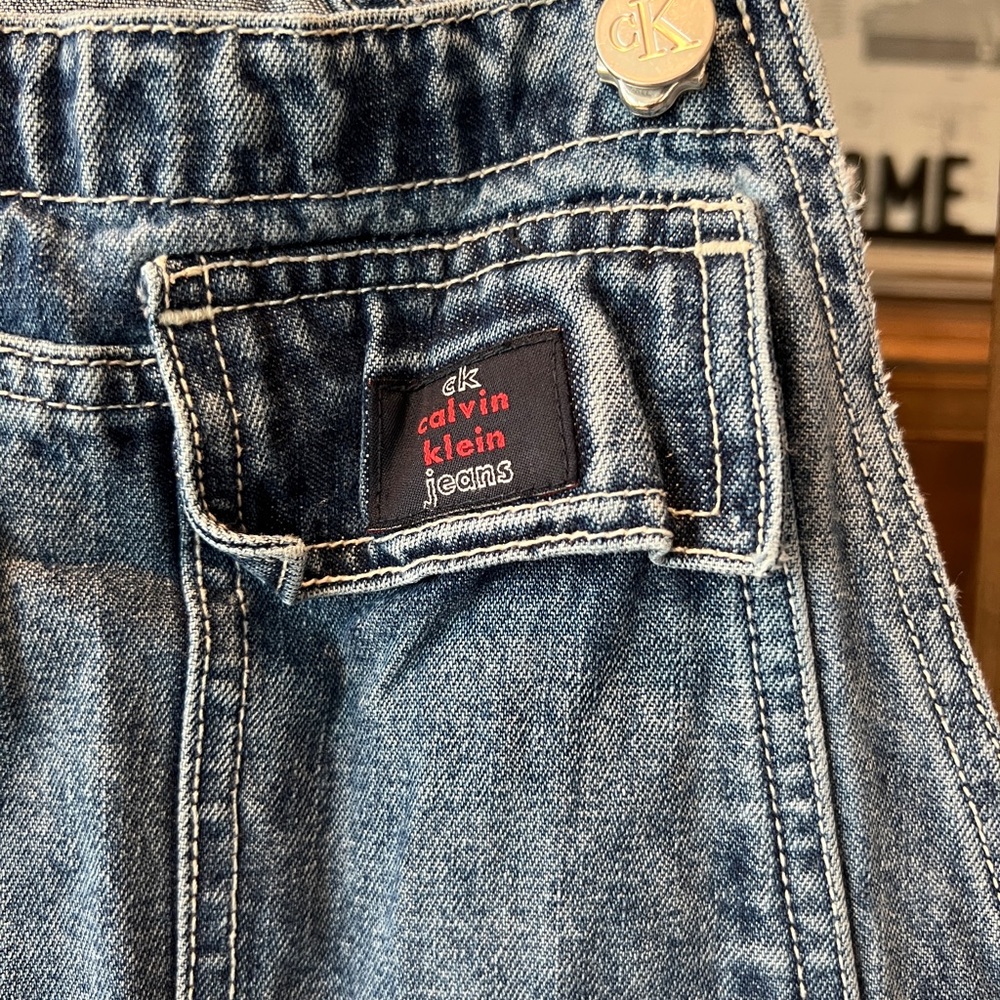 Vintage Calvin Klein CK jeans Y2K baggy overalls size small - Picture 5 of 15